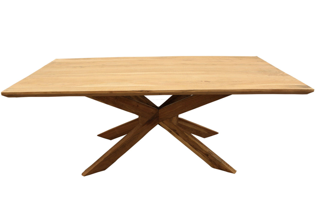 79" Solid Wood Pedestal Base Dining Table - Natural