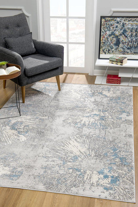7.8' x 10.8' Abstract Dhurrie Area Rug - Blue
