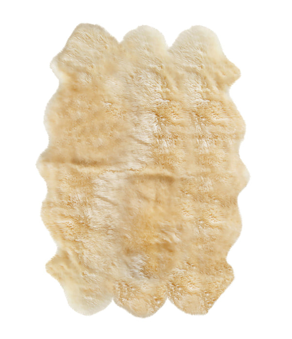 6' x 6' Shag Sheepskin Area Rug - Gold