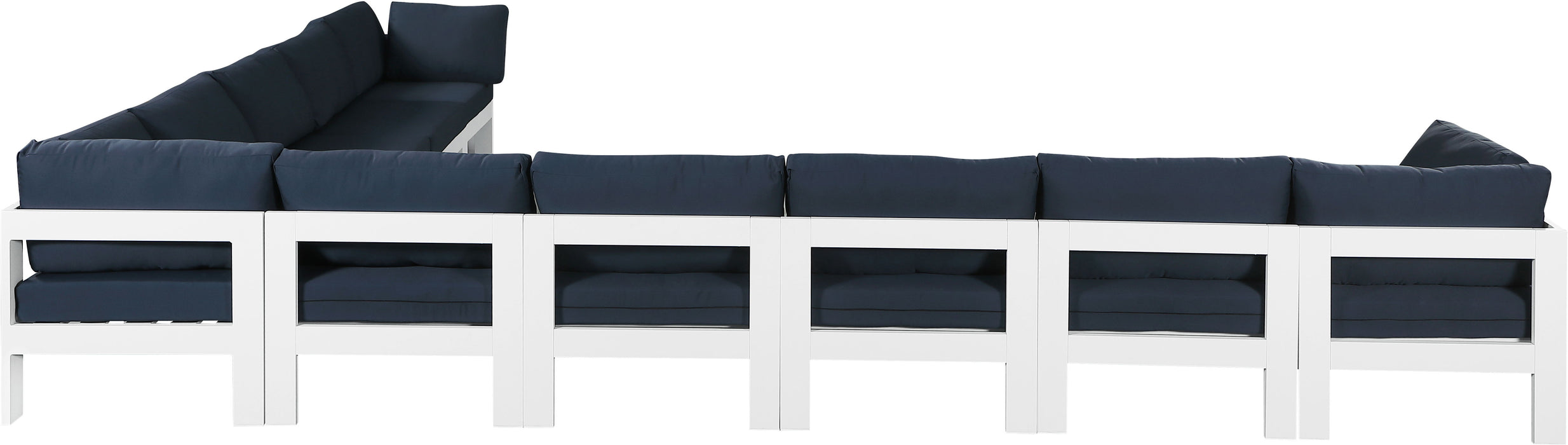 Nizuc - Outdoor Patio 10 Piece Modular Sectional With White Frame