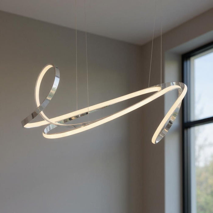 14'' Metal LED Dimmable Chandelier - Silver