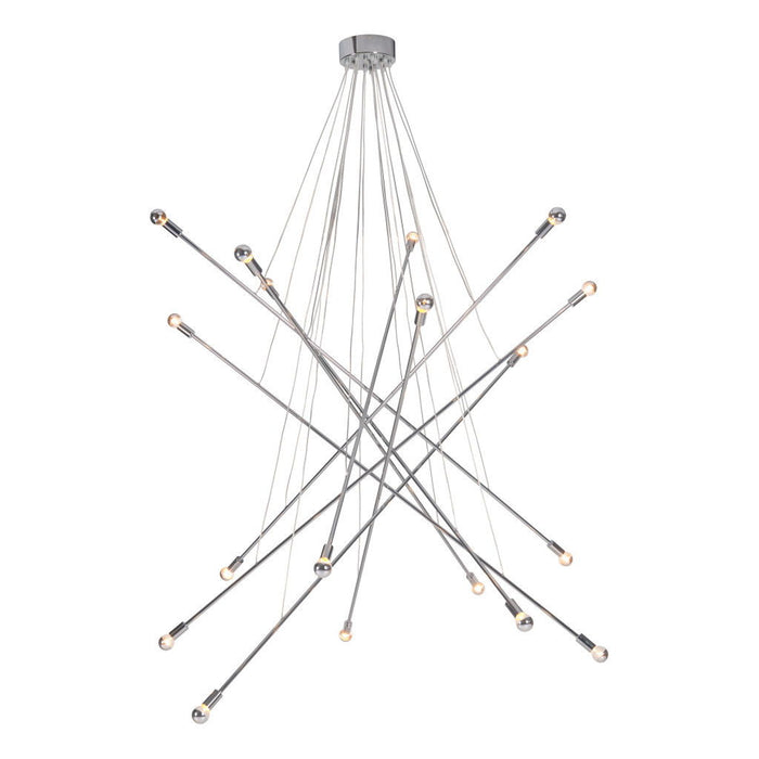 Multi Light Metal Dimmable Chandelier - Silver