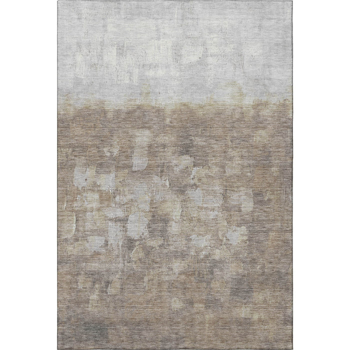 10' X 14' Abstract Washable Area Rug With UV Protection (718490) - Taupe / Ivory