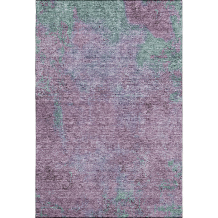 10' X 14' Abstract Washable Area Rug With UV Protection (697884) - Lavender / Teal