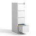 Giga steel vertical filing cabinet with lock, suitable for A4, legal, and letter size documents, featuring multiple drawers.