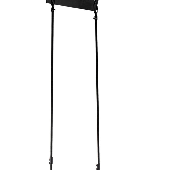 HomeRoots kitchen island chandelier with five seeded glass shades, wooden frame, and black accents for modern dining areas.