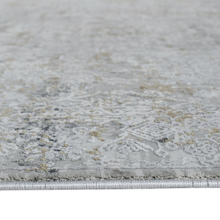 8' X 12' Medallion Area Rug With Fringe - Gray