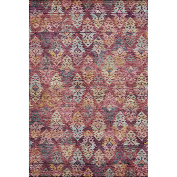 10' X 14' Washable Area Rug With UV Protection (695630) - Rust / Gold / Gray