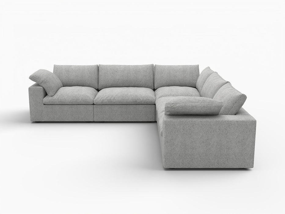 Blend Modular L Shaped Five Piece Corner Sectional - Light Gray
