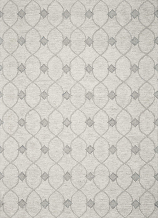 8' x 10' Hand Tufted Ogee Indoor Area Rug - Ivory