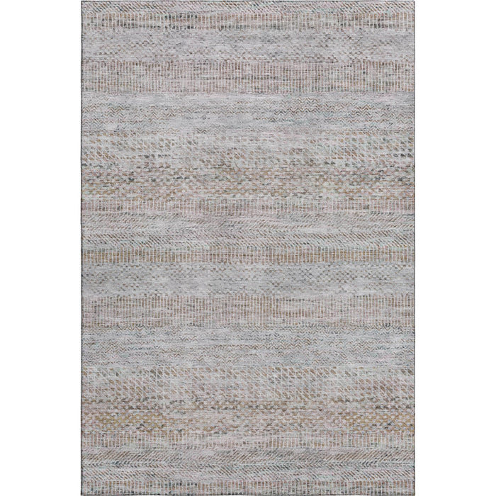 10' X 14' Striped Washable Area Rug With UV Protection (695510) - Linen / Gray / Taupe
