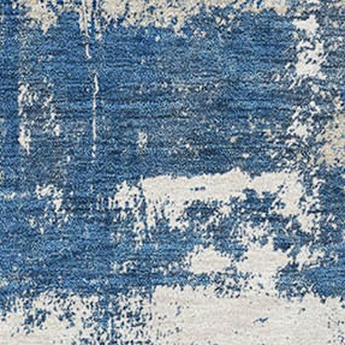 10' X 14' Abstract Washable Area Rug With UV Protection (710106) - Navy Blue / Ivory
