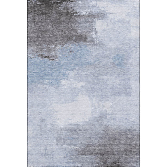10' X 14' Abstract Washable Area Rug With UV Protection (696698) - Sky Blue / Gray / Silver