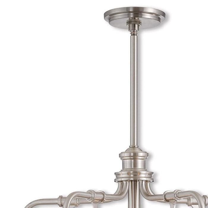 21'' Five Light Dimmable Chandelier With Shades - Nickel