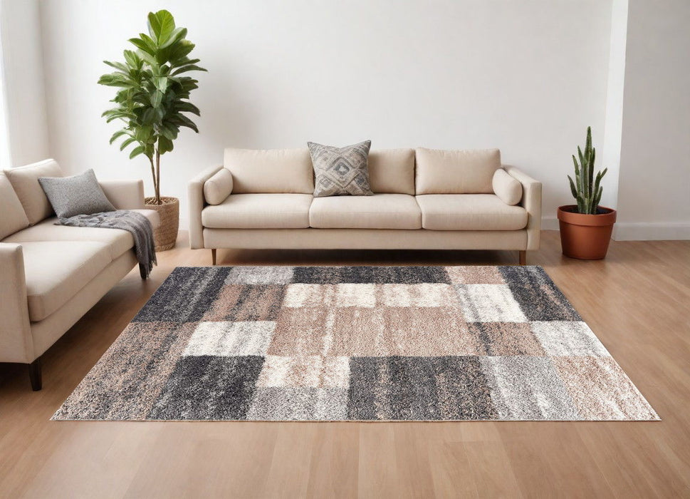 8' x 11' Modern Blocks Area Rug - Beige