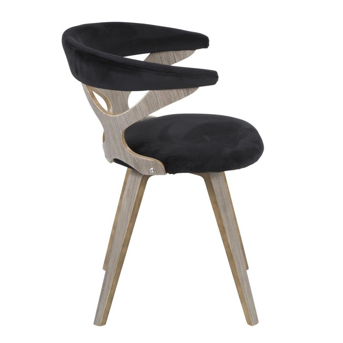 Gardenia - Dining / Accent Chair With Swivel - Light Gray Wood And Black Velvet
