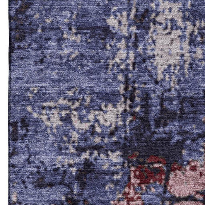 10' X 14' Abstract Washable Area Rug With UV Protection (707827) - Plum / Gray / Ivory