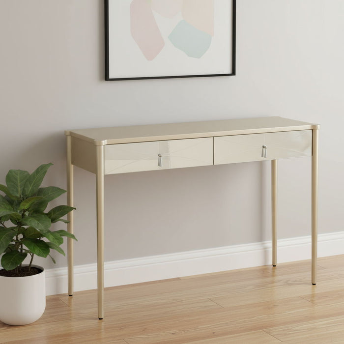 48" Mirrored Glass Console Table - Champagne
