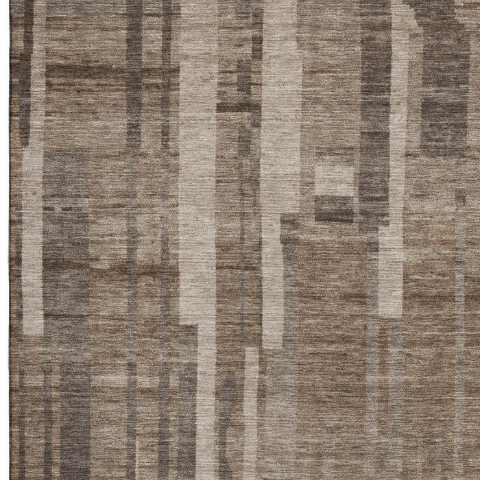 10' X 14' Striped Washable Area Rug With UV Protection (683249) - Brown / Taupe