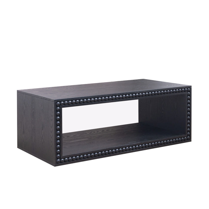 Beaded Edge Coffee Table With Open Storage Shelf