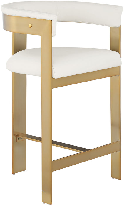 Romeo - Faux Leather Counter Stool With Gold Base (Set of 2)