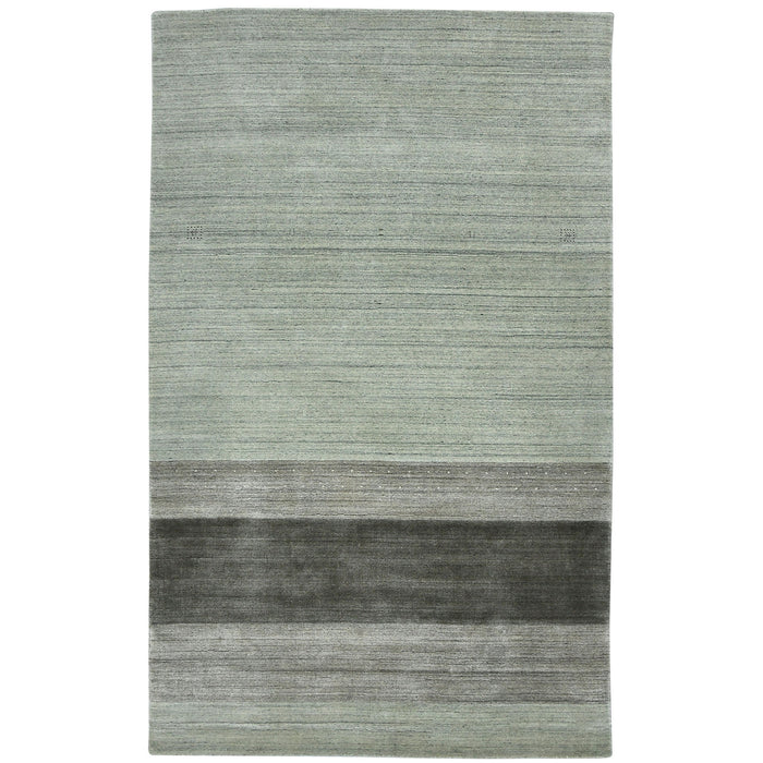 9' X 12' Wool Striped Hand Woven Area Rug - Gray / Light