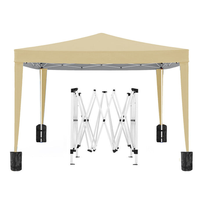 Giga 10'x10' folding canopy with removable sidewalls, portable outdoor event shelter, UPF 50+ gazebo for parties and camping