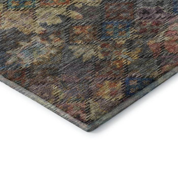 10' X 14' Abstract Geometric Washable Area Rug With UV Protection (684546) - Gray / Gold / Coral