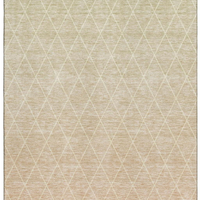 10' X 14' Geometric Washable Area Rug With UV Protection (688183) - Salmon / Beige