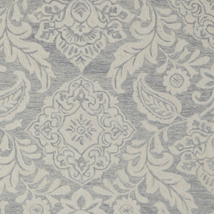 10' X 14' Wool Oriental Hand Tufted Area Rug - Blue / Ivory
