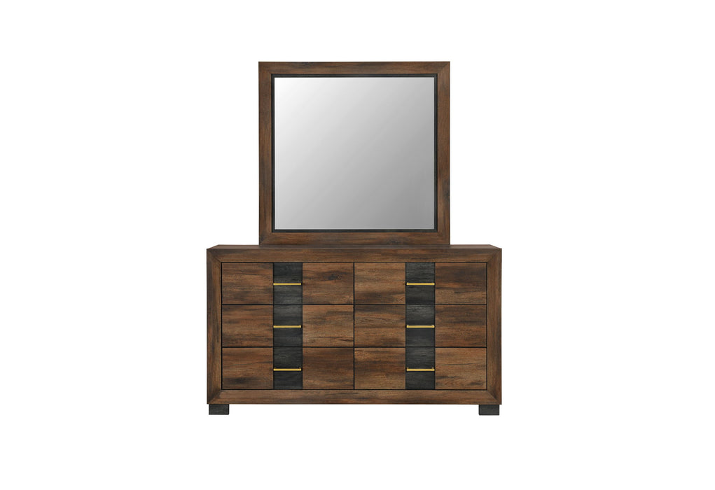 Optimus - 5 Piece King Bedroom Set - Black / Brown