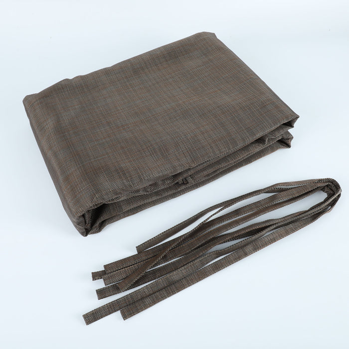 Brown Giga outdoor pergola sun shade cover, 13x7.7 feet, breathable HDPE canopy with grommets for patio sun protection.