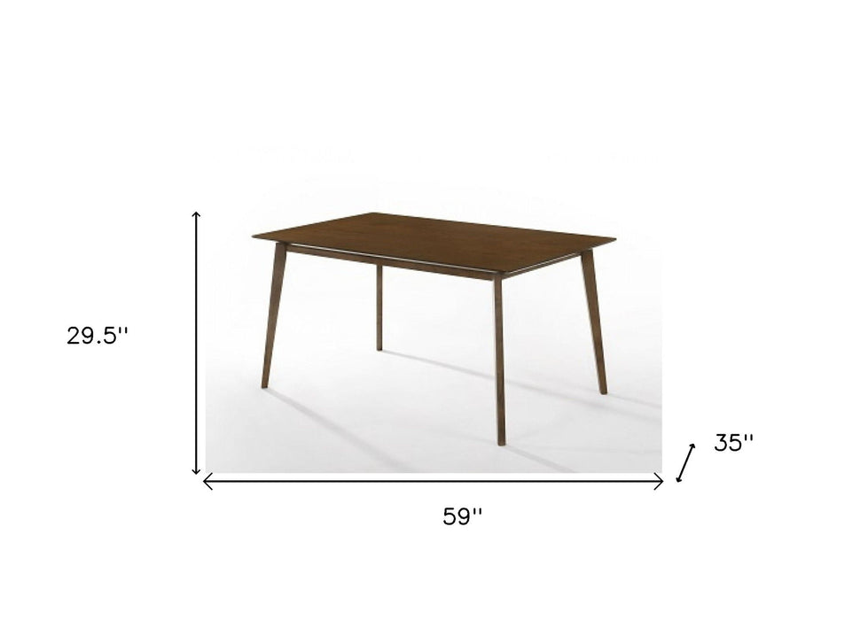 59" Solid Wood Dining Table - Brown
