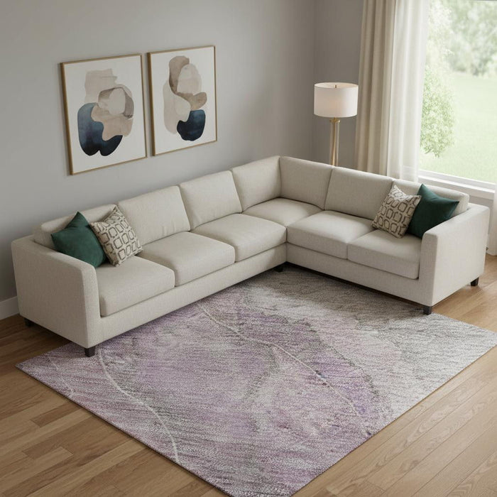 10' X 14' Floral Washable Area Rug With UV Protection (701371) - Blush / Gray / Ivory