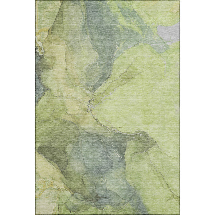 10' X 14' Abstract Washable Area Rug With UV Protection (701189) - Green / Gray
