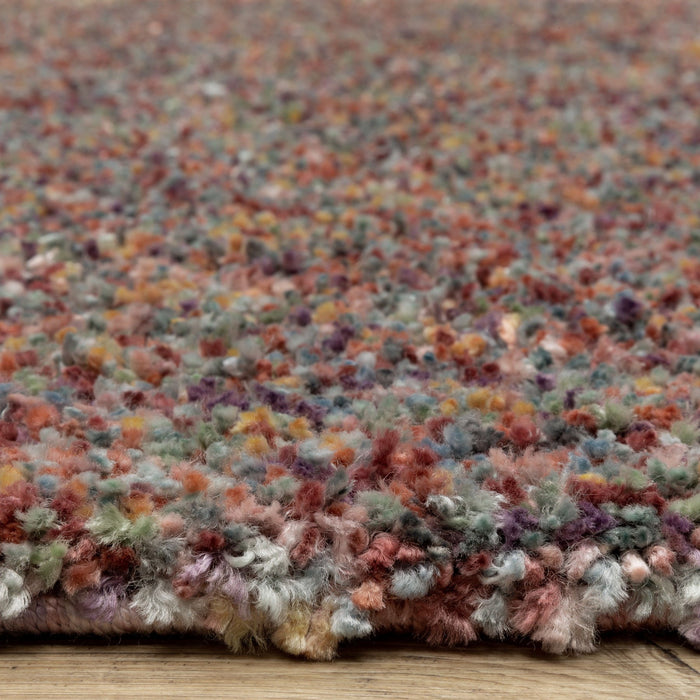 10' X 13' Abstract Shag Area Rug With Fringe - Orange