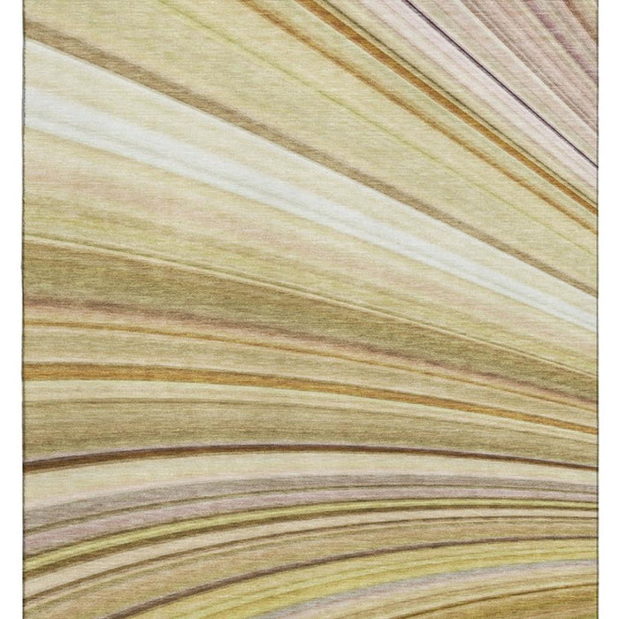 9' X 12' Abstract Washable Area Rug With UV Protection (650337) - Beige / Blue / Ivory