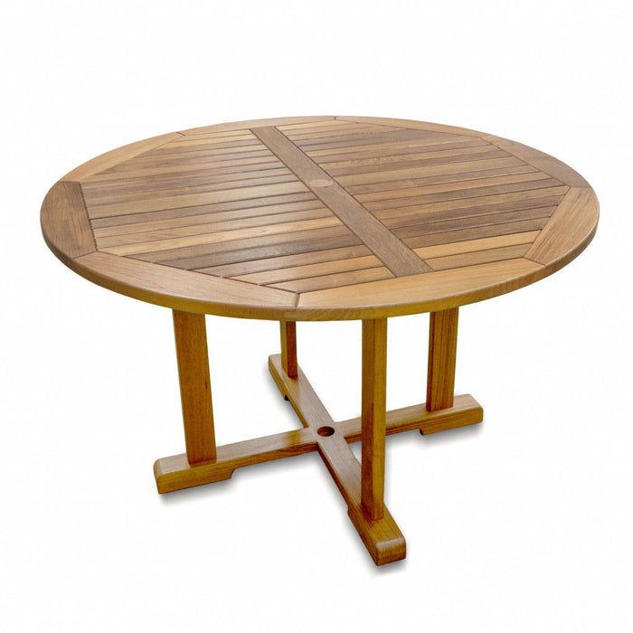 48" Round Solid Teak Wood Dining Table - Brown
