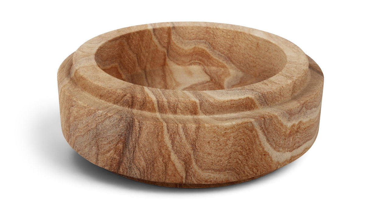 Meridian Furniture Parsons Sandstone Bowl, a stylish ceramic plate with a smooth sandstone finish, ideal for serving or display.