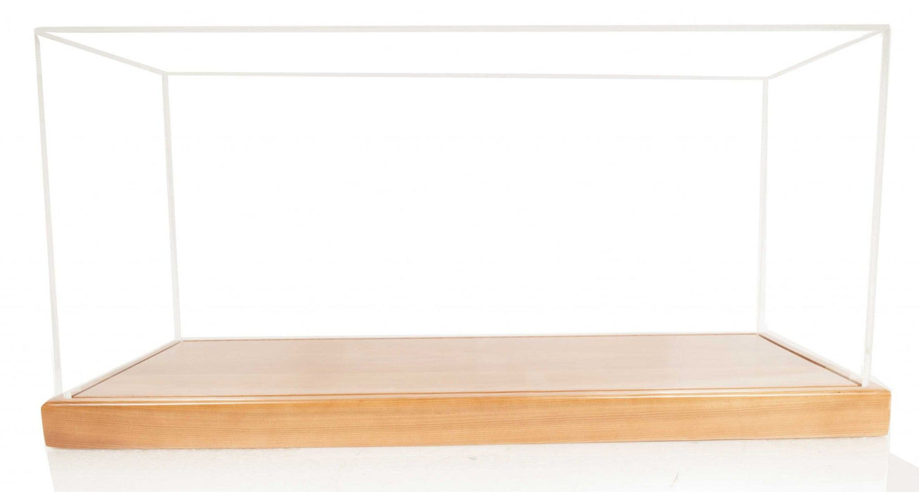 28" Wood Glass Standard Display Stand - Brown