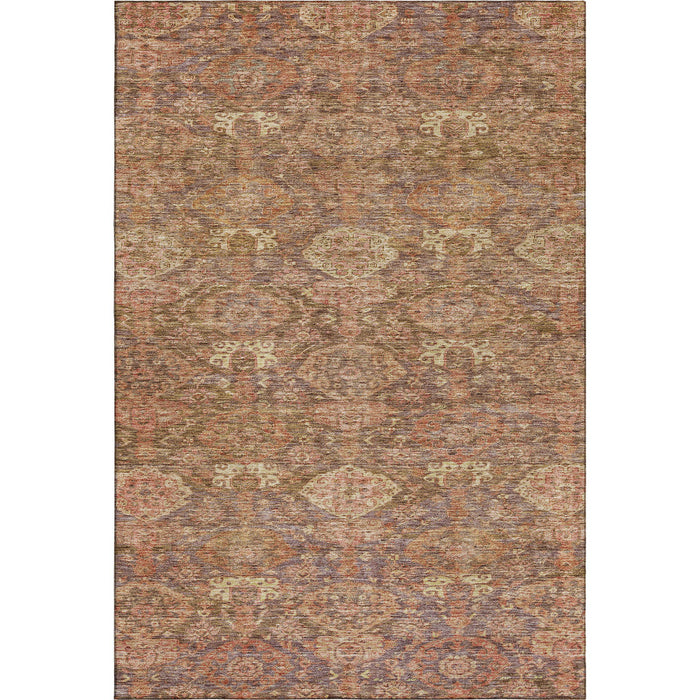 10' X 14' Damask Washable Area Rug With UV Protection (683932) - Brown / Beige