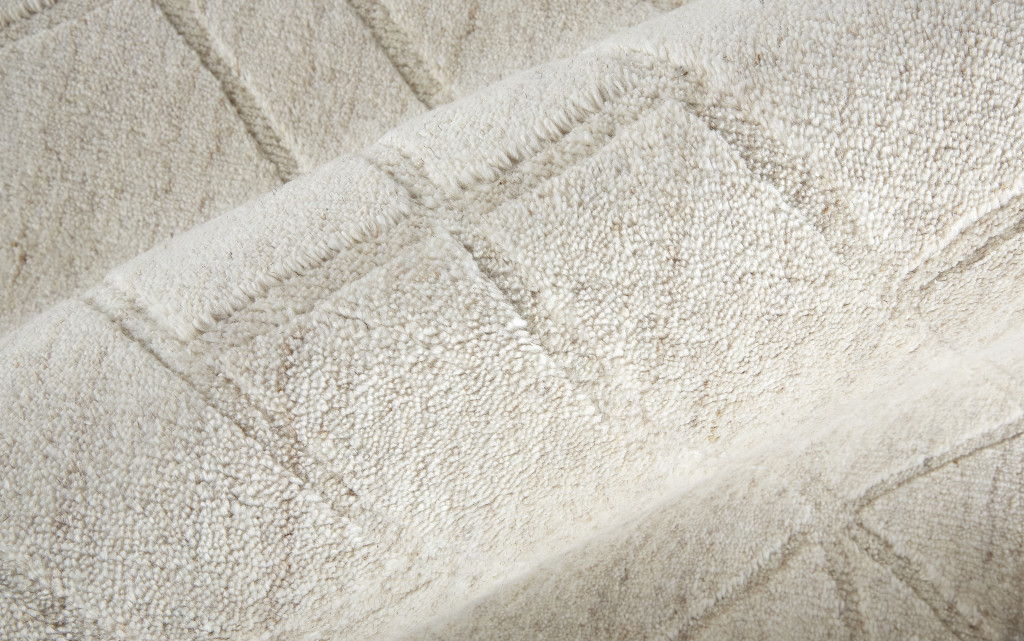 9' x 12' Striped Hand Woven Area Rug - Ivory And Gray
