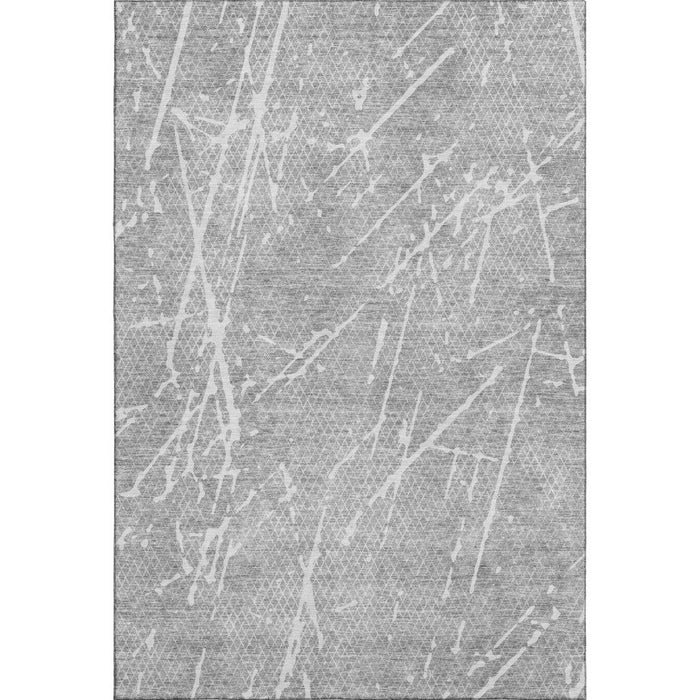 10' X 14' Abstract Washable Area Rug With UV Protection (652839) - Gray / Ivory