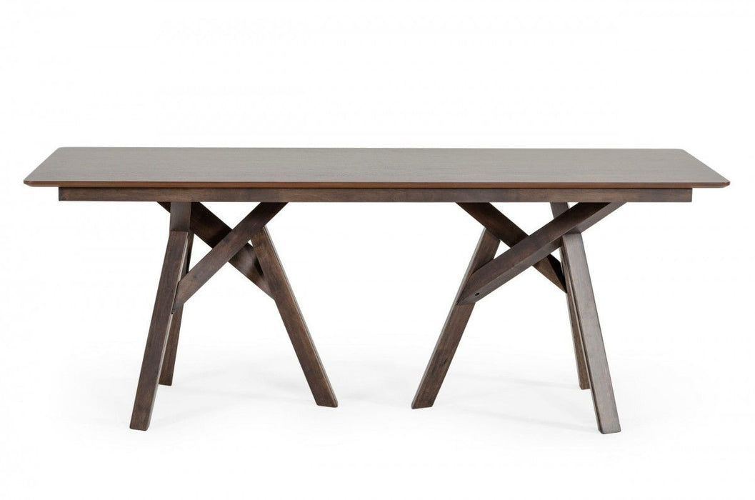 Solid Wood Double Pedestal Base Dining Table (486037) - Brown