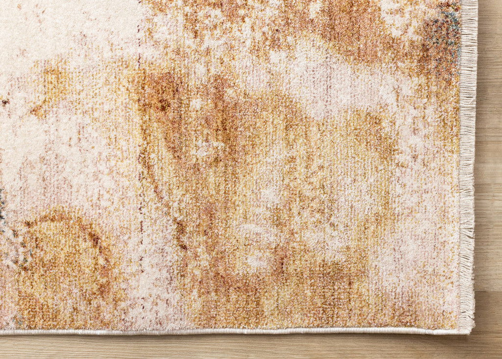 8' X 10' Abstract Area Rug (660324) - Cream / Copper / Blue