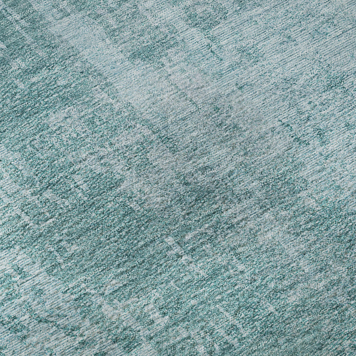 10' X 14' Abstract Washable Area Rug With UV Protection - Aqua / Teal