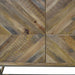 Solid wood accent chest with door and shelves, natural brown finish, showcasing rustic home decor by HomeRoots.