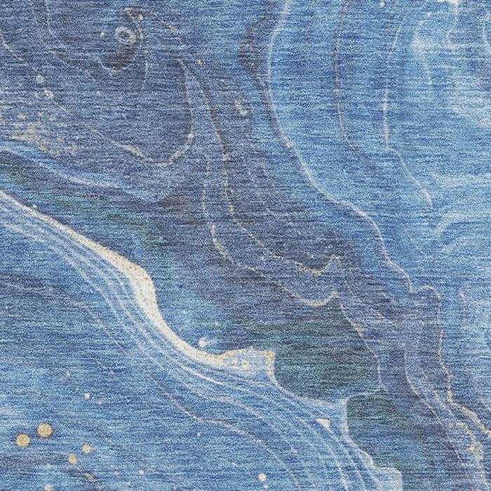 10' X 14' Abstract Washable Area Rug With UV Protection (697632) - Blue / Gold / Ivory