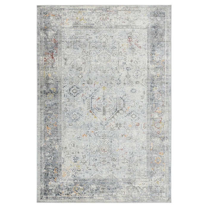 9' X 12' Transitional Medallion Area Rug - Gray