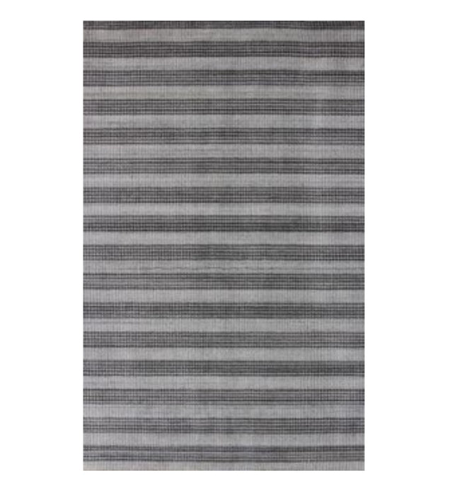 9' x 12' Gray Hand Loomed Area Rug - Black And Dark
